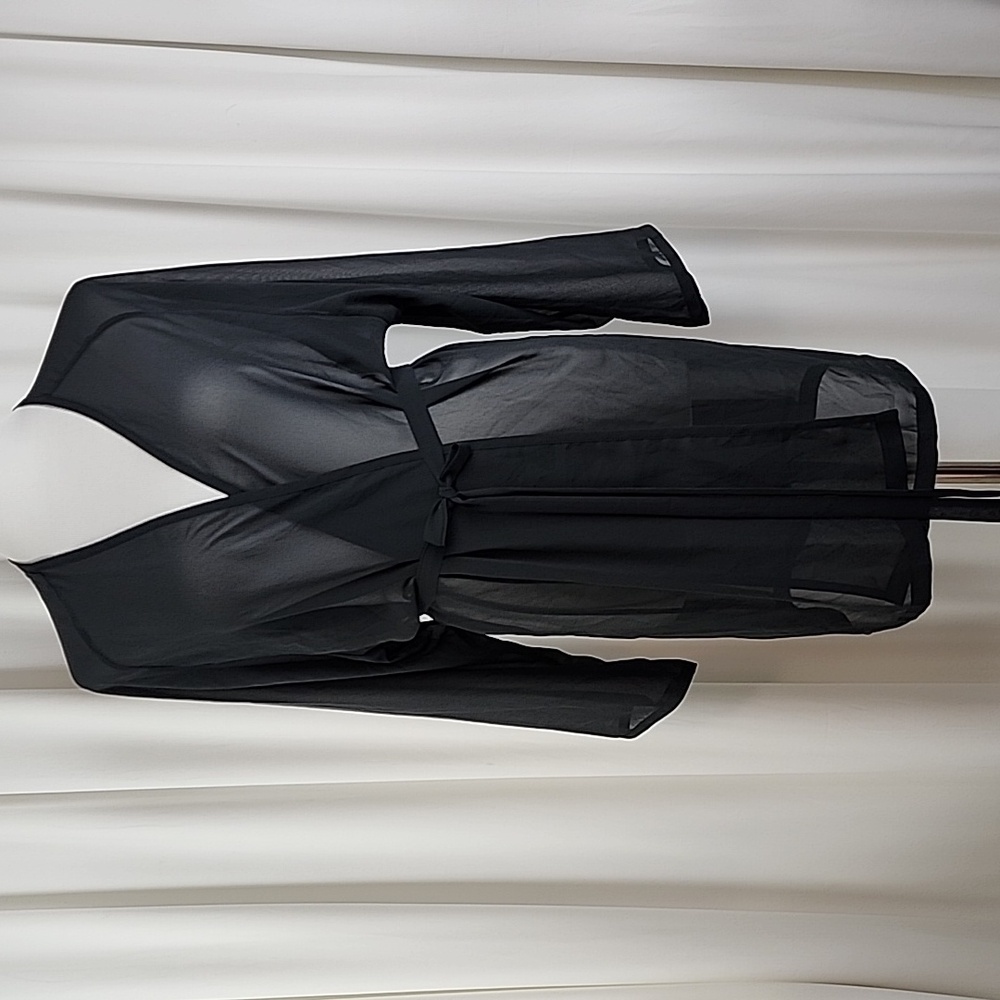 Victoria's Secret Sheer Black Tie Belt Robe